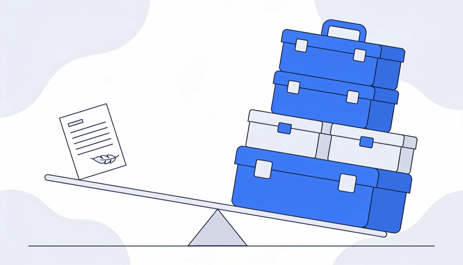 Illustration comparing a heavyweight form builder with lighter alternatives