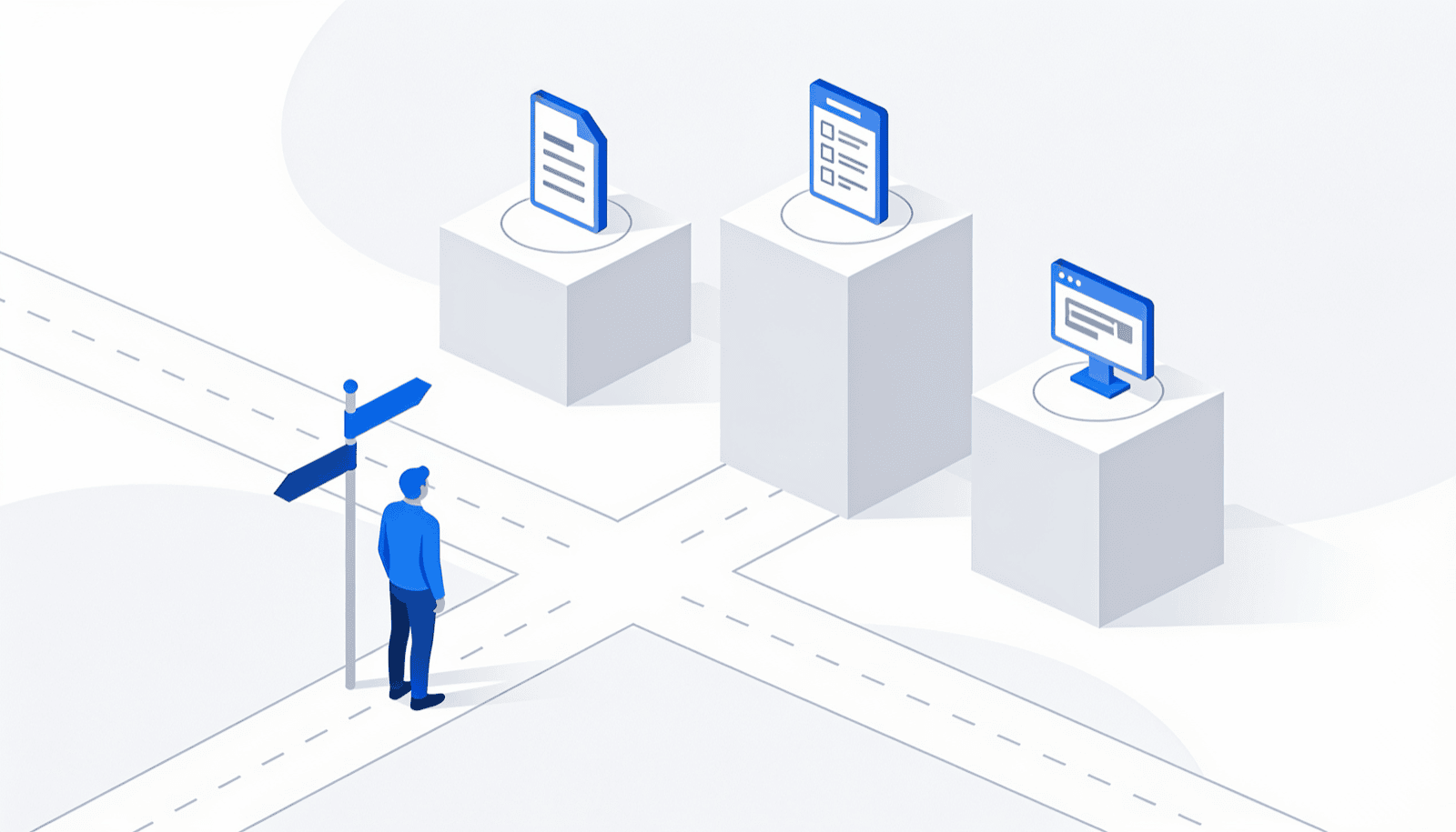 Illustration of choosing between WordPress form plugin options